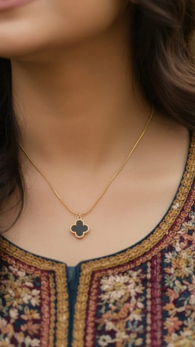 Black Clover Gold Locket - Modern Lookbook Classic