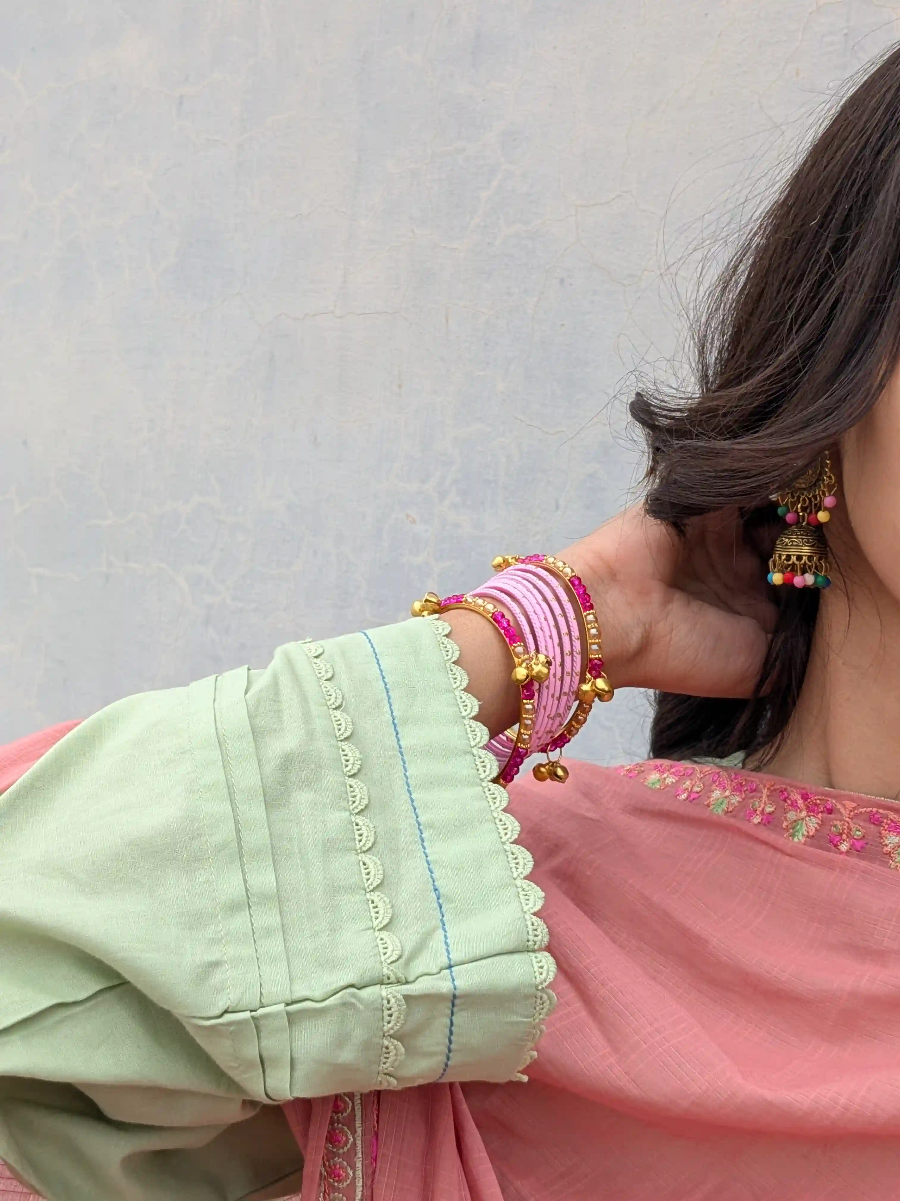 Pink Kashmiri Chooriyan - Pastel Lookbook Collection