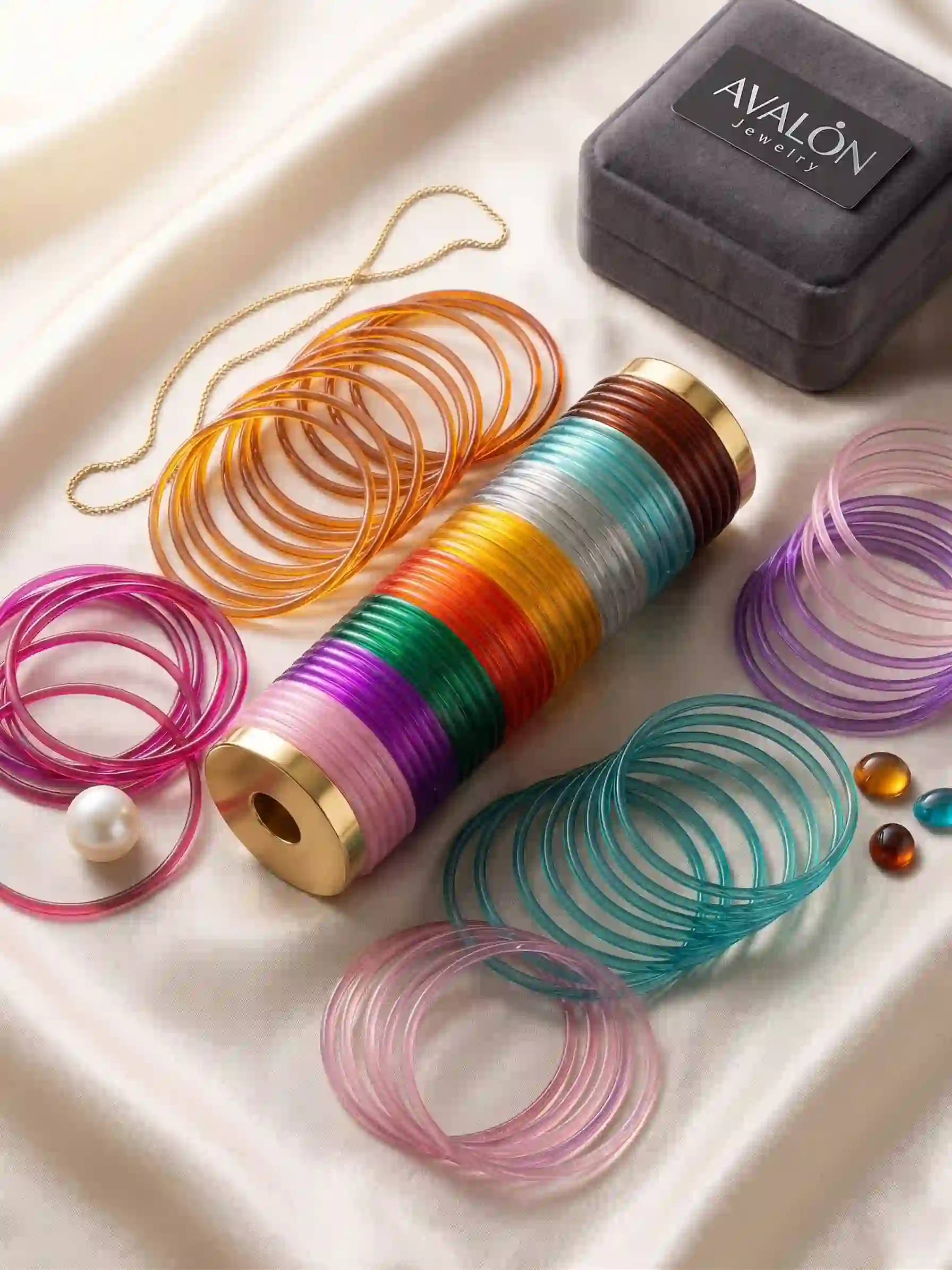 Vibrant Multi-Color Jelly Bangles